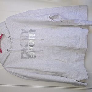 DKNY Sport Wmns Light Gray Hoodie Sz 2X
